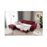 Canapé d'angle convertible rouge angle gauche 4 places FABLE 