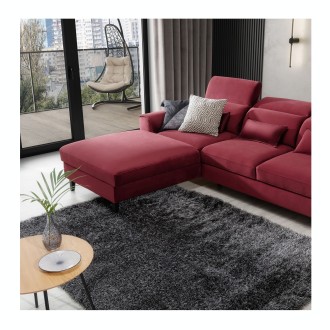 Canapé d'angle convertible rouge angle gauche 4 places FABLE 