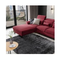 Canapé d'angle convertible rouge angle gauche 4 places FABLE 