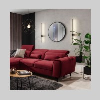 Canapé d'angle convertible rouge angle gauche 4 places FABLE 