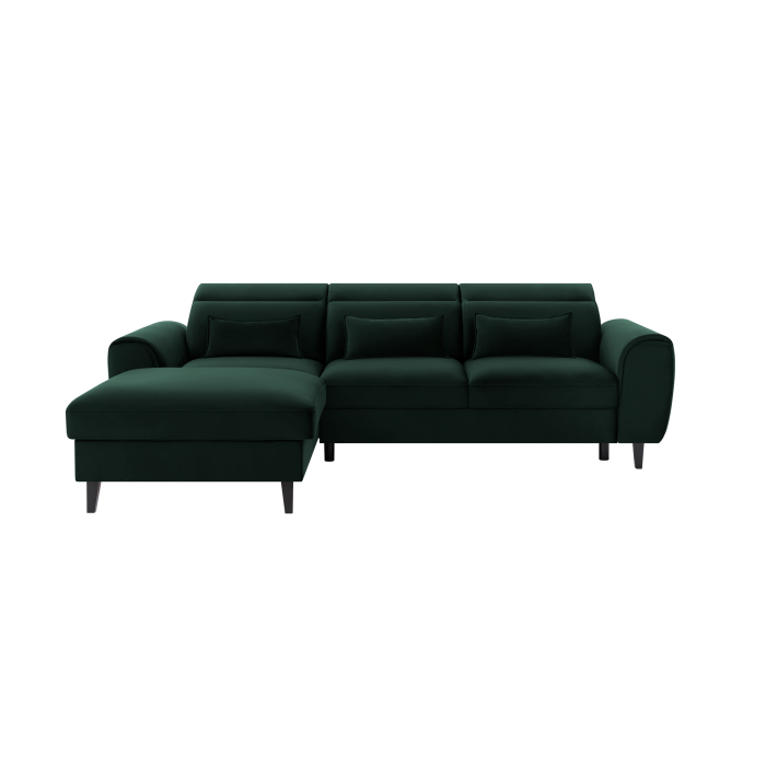 Canapé d'angle convertible vert foncé angle gauche 4 places FABLE 