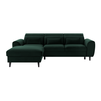 Canapé d'angle convertible vert foncé angle gauche 4 places FABLE 