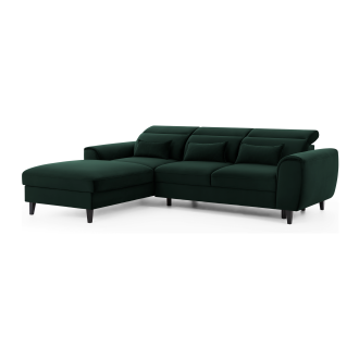 Canapé d'angle convertible vert foncé angle gauche 4 places FABLE 