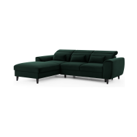 Canapé d'angle convertible vert foncé angle gauche 4 places FABLE 