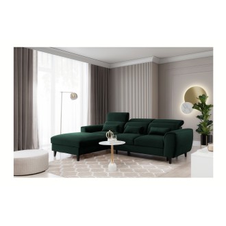 Canapé d'angle convertible vert foncé angle gauche 4 places FABLE 