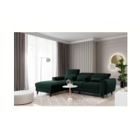 Canapé d'angle convertible vert foncé angle gauche 4 places FABLE 