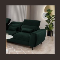 Canapé d'angle convertible vert foncé angle gauche 4 places FABLE 