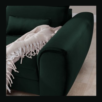 Canapé d'angle convertible vert foncé angle gauche 4 places FABLE 