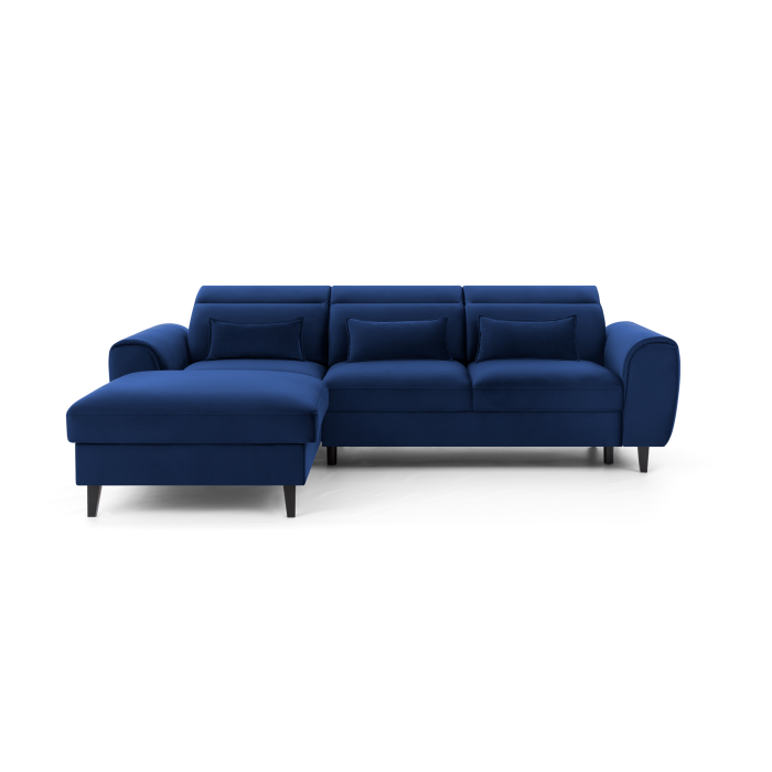 Canapé d'angle convertible bleu marine angle gauche 4 places FABLE 