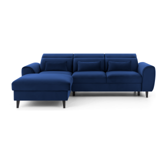 Canapé d'angle convertible bleu marine angle gauche 4 places FABLE 