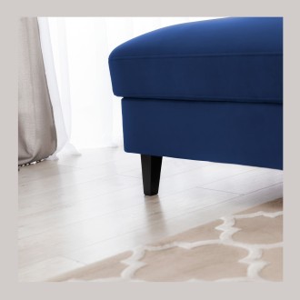 Canapé d'angle convertible bleu marine angle gauche 4 places FABLE 