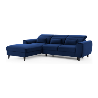 Canapé d'angle convertible bleu marine angle gauche 4 places FABLE 