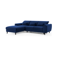 Canapé d'angle convertible bleu marine angle gauche 4 places FABLE 