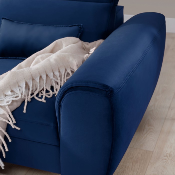 Canapé d'angle convertible bleu marine angle gauche 4 places FABLE 