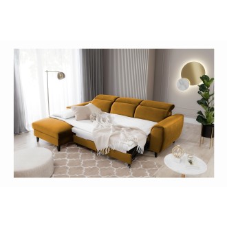 Canapé d'angle convertible jaune angle gauche 4 places FABLE 