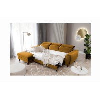 Canapé d'angle convertible jaune angle gauche 4 places FABLE 