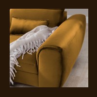 Canapé d'angle convertible jaune angle gauche 4 places FABLE 