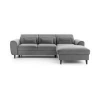Canapé d'angle convertible gris angle droit 4 places FABLE 