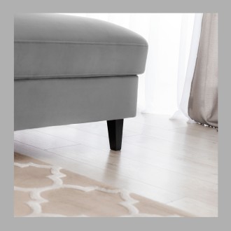 Canapé d'angle convertible gris angle droit 4 places FABLE 