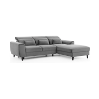 Canapé d'angle convertible gris angle droit 4 places FABLE 