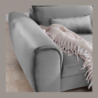 Canapé d'angle convertible gris angle droit 4 places FABLE 