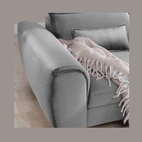 Canapé d'angle convertible gris angle droit 4 places FABLE 