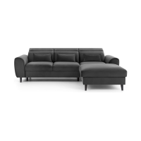 Canapé d'angle convertible gris foncé angle droit 4 places FABLE 