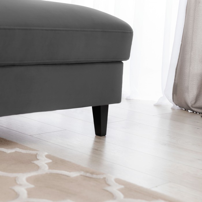 Canapé d'angle convertible gris foncé angle droit 4 places FABLE 