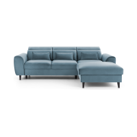 Canapé d'angle convertible bleu angle droit 4 places FABLE 