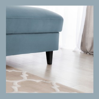 Canapé d'angle convertible bleu angle droit 4 places FABLE 