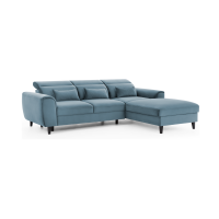 Canapé d'angle convertible bleu angle droit 4 places FABLE 