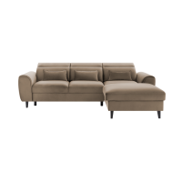 Canapé d'angle convertible marron angle droit 4 places FABLE 