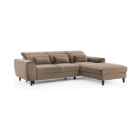 Canapé d'angle convertible marron angle droit 4 places FABLE 