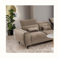 Canapé d'angle convertible marron angle droit 4 places FABLE 