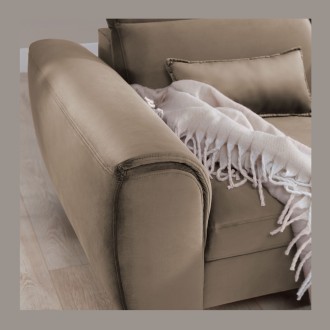 Canapé d'angle convertible marron angle droit 4 places FABLE 