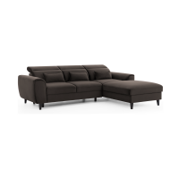 Canapé d'angle convertible chocolat angle droit 4 places FABLE 