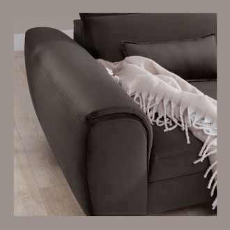Canapé d'angle convertible chocolat angle droit 4 places FABLE 