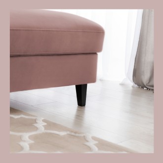 Canapé d'angle convertible rose angle droit 4 places FABLE 