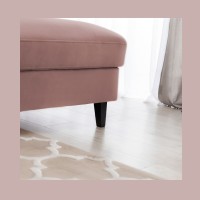 Canapé d'angle convertible rose angle droit 4 places FABLE 