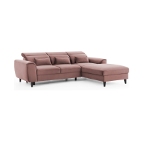 Canapé d'angle convertible rose angle droit 4 places FABLE 