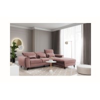 Canapé d'angle convertible rose angle droit 4 places FABLE 