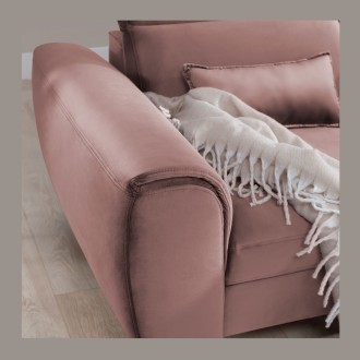 Canapé d'angle convertible rose angle droit 4 places FABLE 
