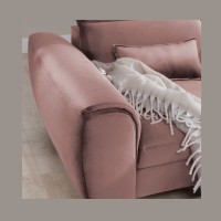 Canapé d'angle convertible rose angle droit 4 places FABLE 