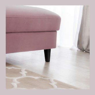 Canapé d'angle convertible rose foncé angle droit 4 places FABLE 
