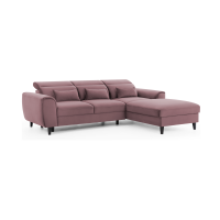 Canapé d'angle convertible rose foncé angle droit 4 places FABLE 