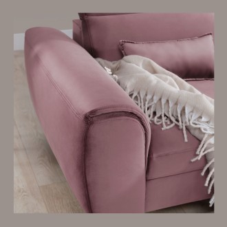 Canapé d'angle convertible rose foncé angle droit 4 places FABLE 