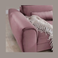 Canapé d'angle convertible rose foncé angle droit 4 places FABLE 