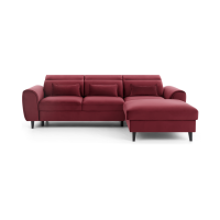 Canapé d'angle convertible rouge angle droit 4 places FABLE 
