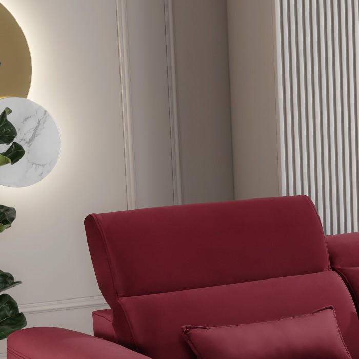 Canapé d'angle convertible rouge angle droit 4 places FABLE 