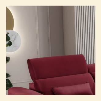 Canapé d'angle convertible rouge angle droit 4 places FABLE 